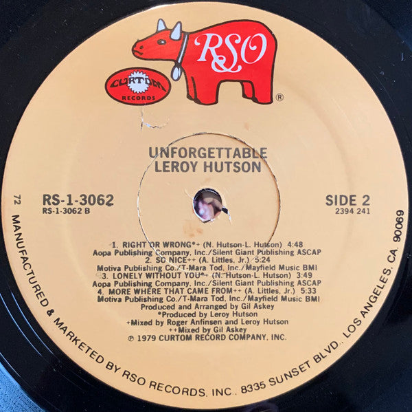 Leroy Hutson - Unforgettable - LP