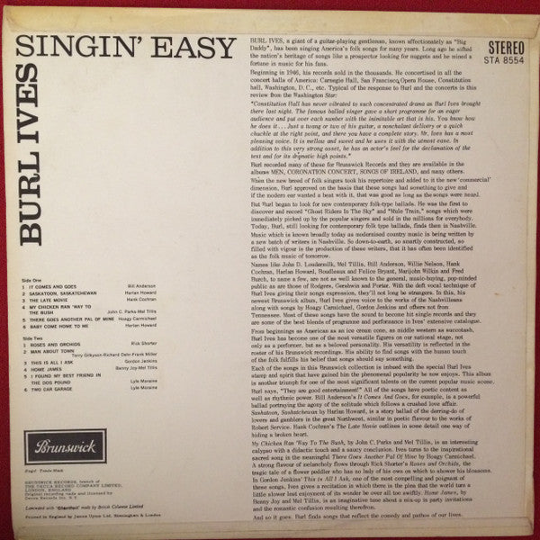 Burl Ives - Singin' Easy - LP