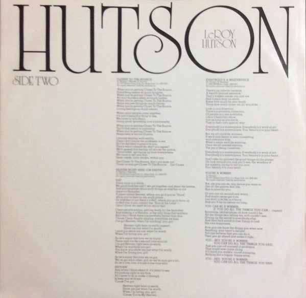 Leroy Hutson - Closer To The Source - LP