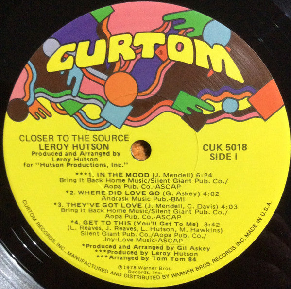 Leroy Hutson - Closer To The Source - LP