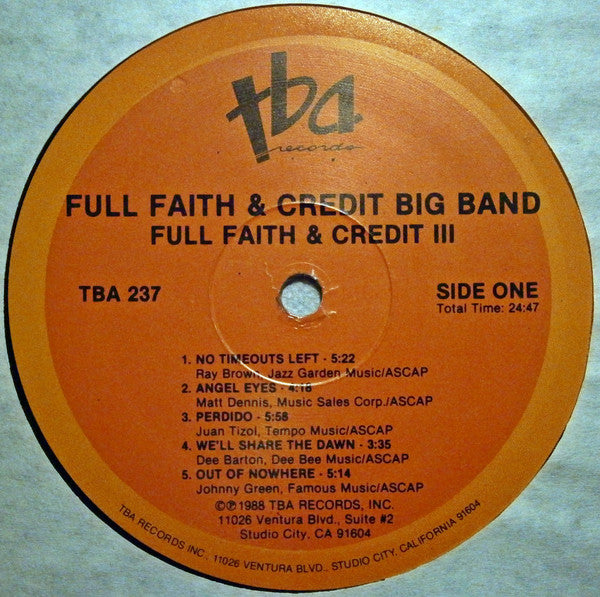 Full Faith & Credit Big Band - FF&C III - LP