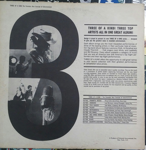 Webb Pierce / T. Texas Tyler / Patsy Cline - Three Of A Kind (3 Top Stars Of Country & Western) - LP