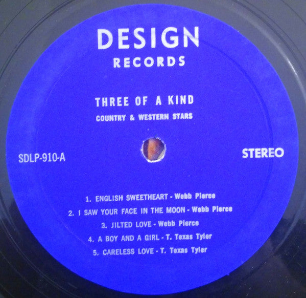 Webb Pierce / T. Texas Tyler / Patsy Cline - Three Of A Kind (3 Top Stars Of Country & Western) - LP