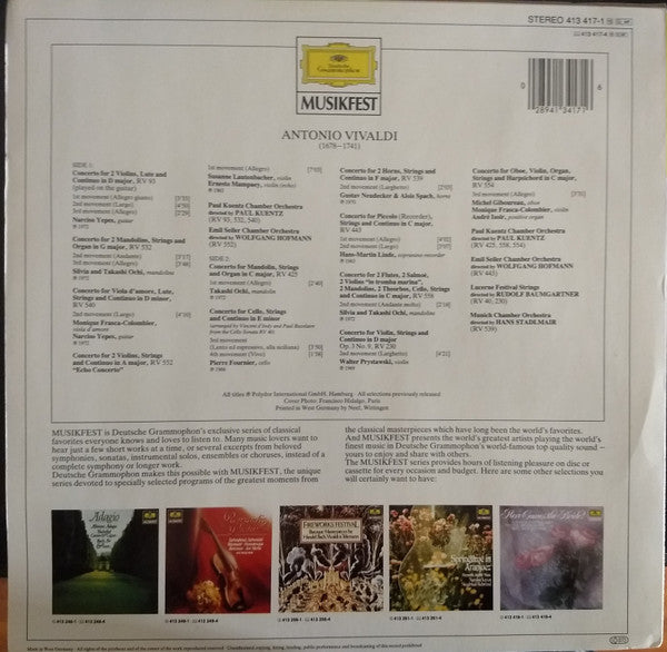 Vivaldi* - Concerto D'Amore (A Vivaldi Concert For Lovers) - LP