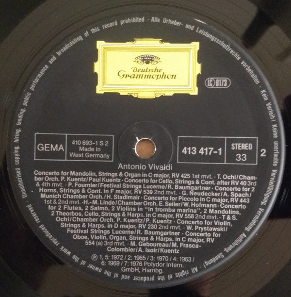 Vivaldi* - Concerto D'Amore (A Vivaldi Concert For Lovers) - LP