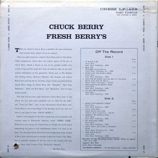 Chuck Berry - Fresh Berry's - LP