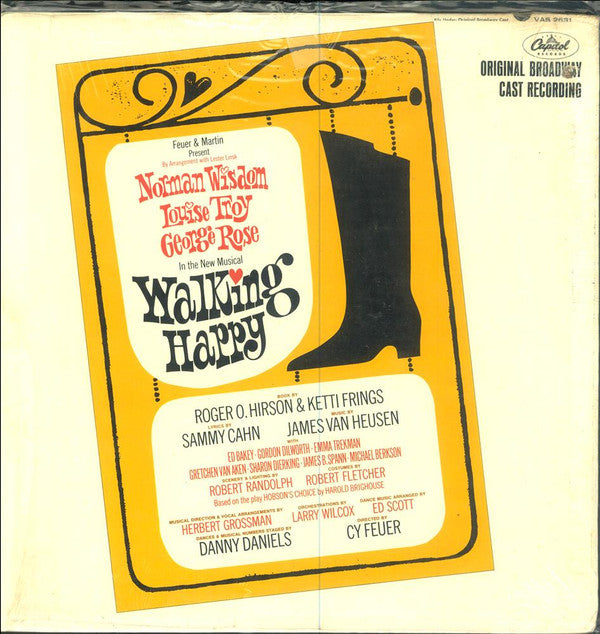 Norman Wisdom, Louise Troy, George Rose - Walking Happy (Original Broadway Cast Recording) - LP