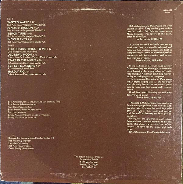 Pam Purvis And Bob Ackerman - Pam Purvis And Bob Ackerman - LP