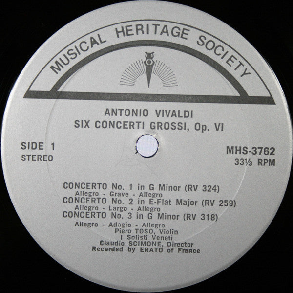 Antonio Vivaldi, Piero Toso, I Solisti Veneti, Claudio Scimone - Six Concerti Grossi, Op. VI - LP