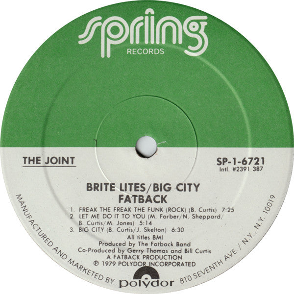 Fatback* - Brite Lites, Big City - LP