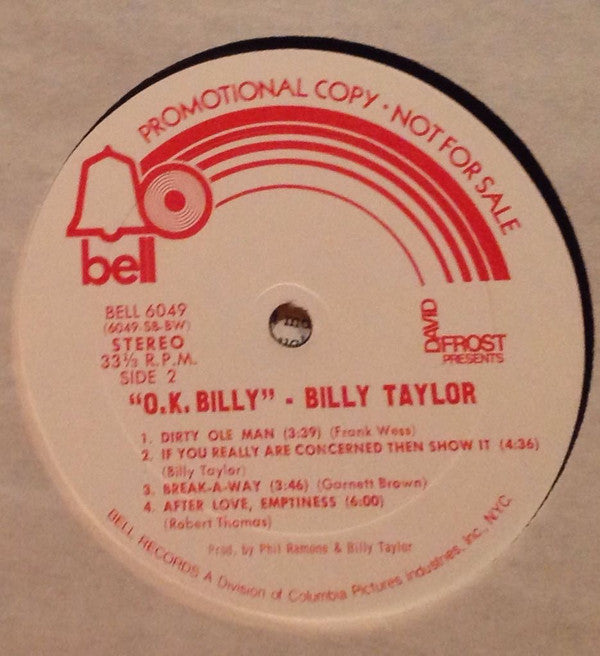 Billy Taylor - David Frost Presents OK Billy - LP