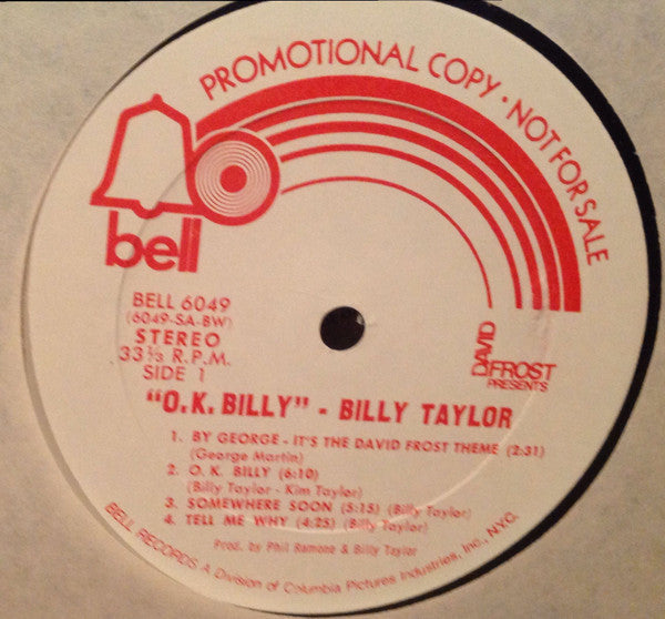 Billy Taylor - David Frost Presents OK Billy - LP