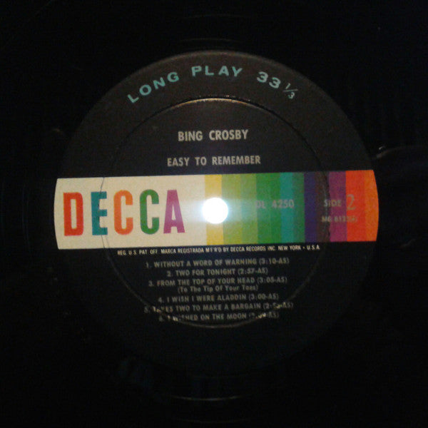 Bing Crosby - Easy To Remember - LP