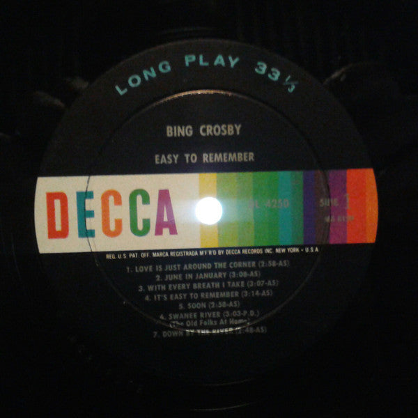 Bing Crosby - Easy To Remember - LP