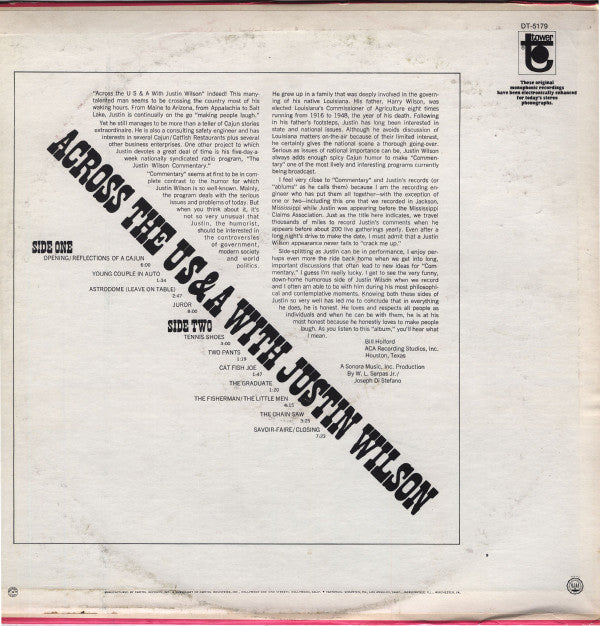 Justin Wilson - Across The US&A With Justin Wilson - LP