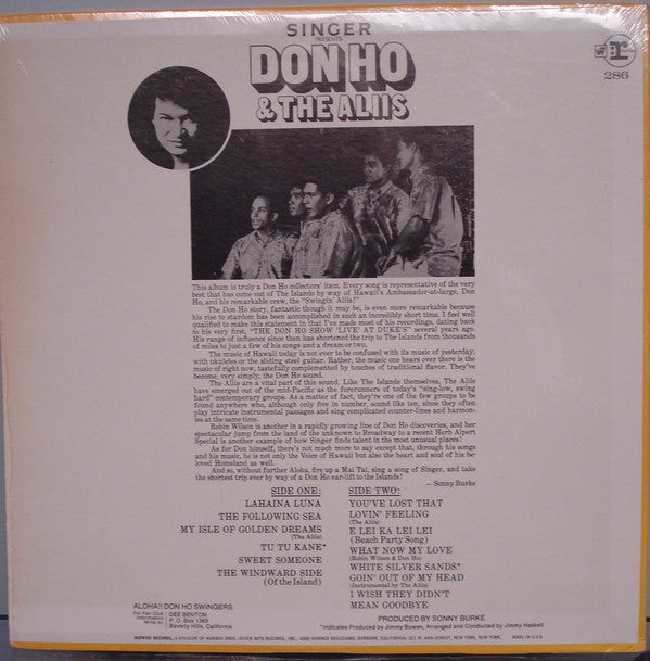 Don Ho And The Aliis - Singer Presents - LP