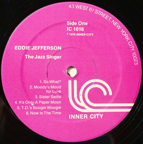 Eddie Jefferson - The Jazz Singer - Vocal Improvisations On Famous Jazz Solos - LP