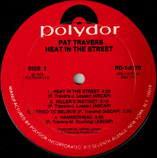 Pat Travers Band - Heat In The Street - LP
