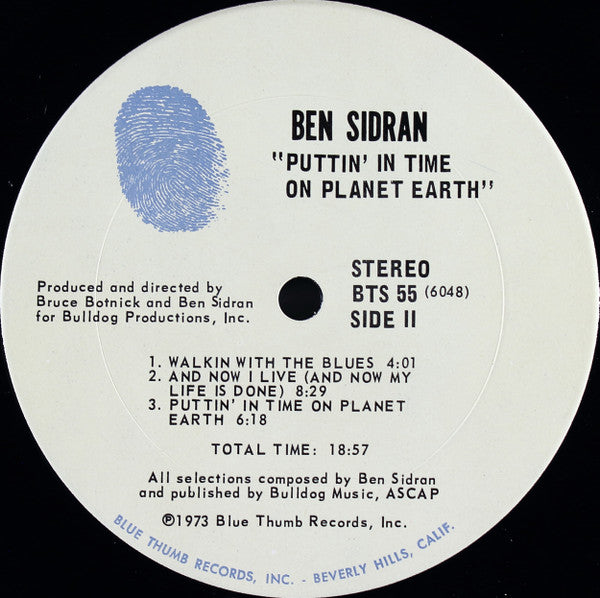 Ben Sidran - Puttin' In Time On Planet Earth - LP