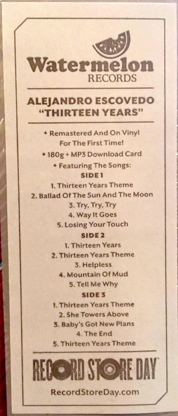 Alejandro Escovedo - Thirteen Years - LP