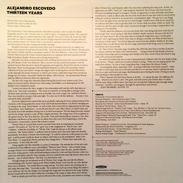 Alejandro Escovedo - Thirteen Years - LP