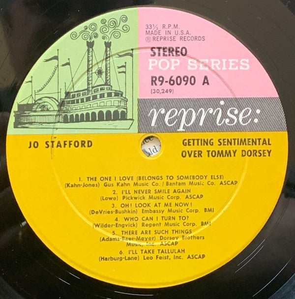 Jo Stafford - Getting Sentimental Over Tommy Dorsey - LP