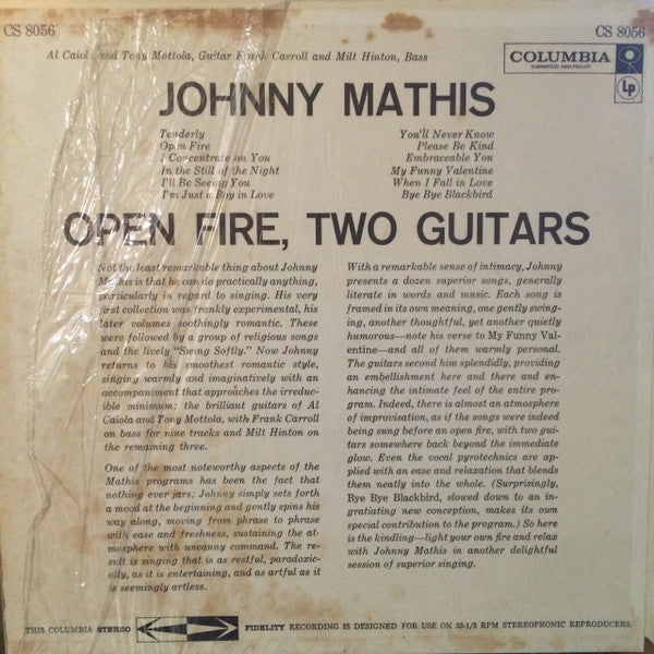 Johnny Mathis - Open Fire, Two Guitars - LP