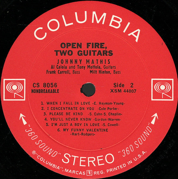 Johnny Mathis - Open Fire, Two Guitars - LP