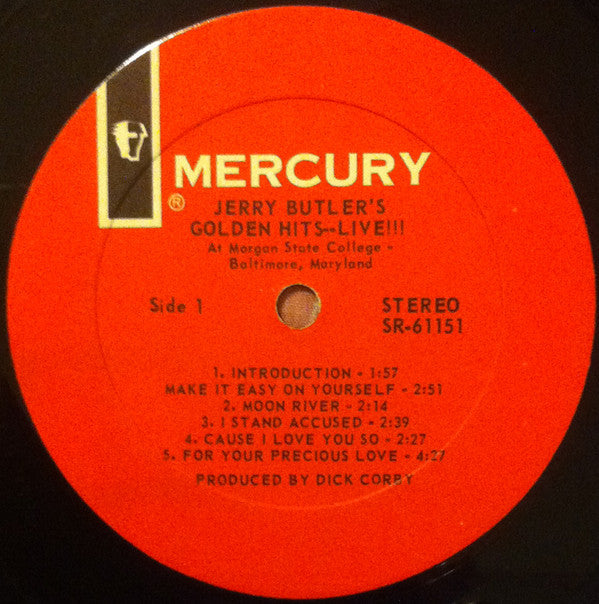 Jerry Butler - Jerry Butler's Golden Hits Live - LP