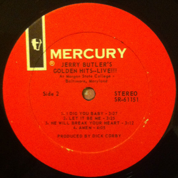 Jerry Butler - Jerry Butler's Golden Hits Live - LP