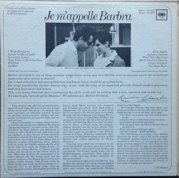 Barbra Streisand - Free Again (Je M'Appelle Barbra) - LP