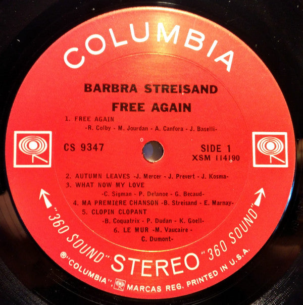 Barbra Streisand - Free Again (Je M'Appelle Barbra) - LP