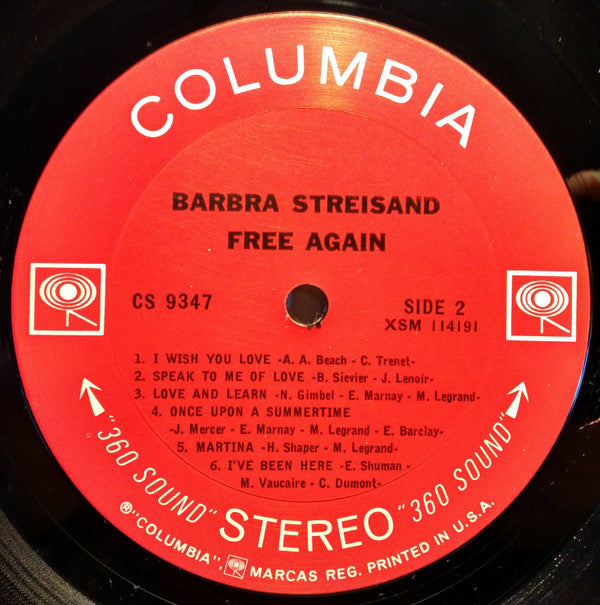 Barbra Streisand - Free Again (Je M'Appelle Barbra) - LP