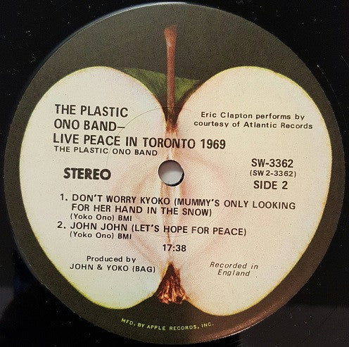 The Plastic Ono Band - Live Peace In Toronto 1969 - LP