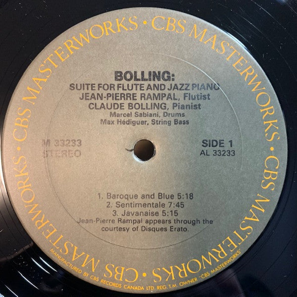 Jean-Pierre Rampal / Claude Bolling - Suite For Flute And Jazz Piano - LP
