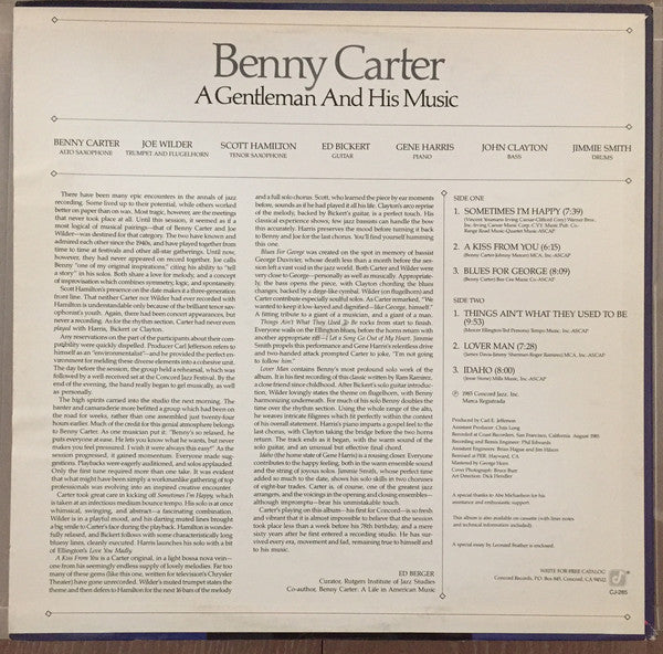 Benny Carter - A Gentleman And His Music - LP