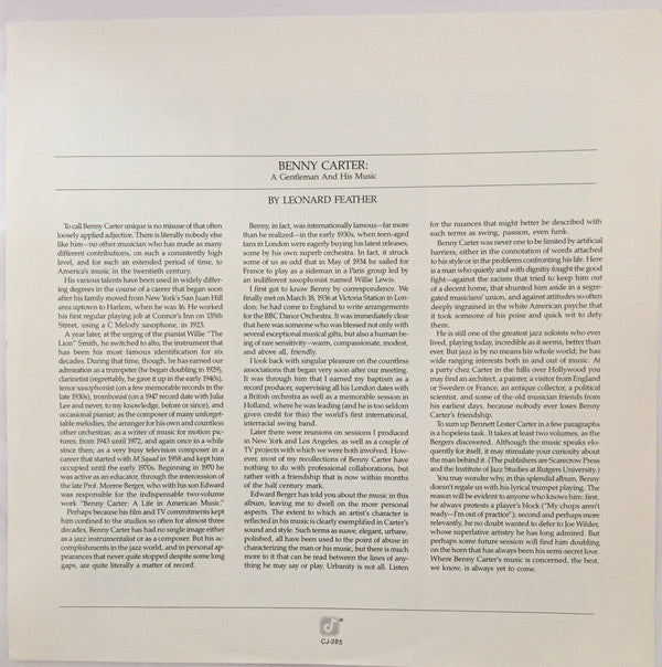 Benny Carter - A Gentleman And His Music - LP