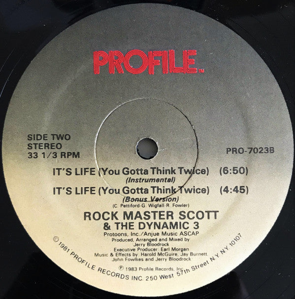 Rock Master Scott & The Dynamic 3* - It's Life (You Gotta Think Twice) - LP