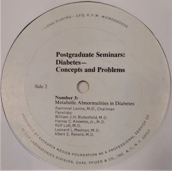 Rachmiel Levine, M.D., William Butterfield, M.D., Harvey Knowles, M.D., Rolf Luft, M.D., Leonard L. Madison, M.D., Albert E. Renold, M.D. - Metabolic Abnormalities In Diabetes - LP