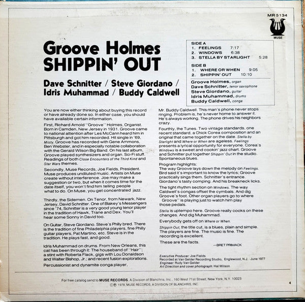 "Groove" Holmes* - Shippin' Out - LP
