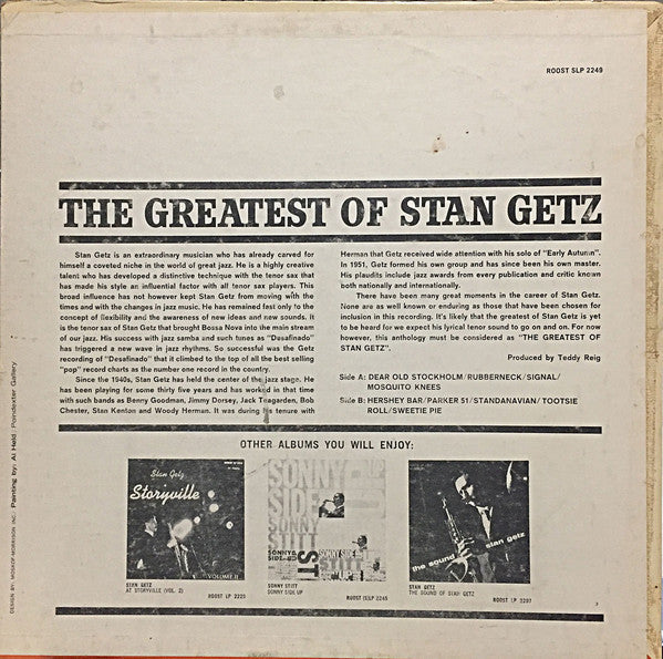 Stan Getz - The Greatest Of Stan Getz - LP