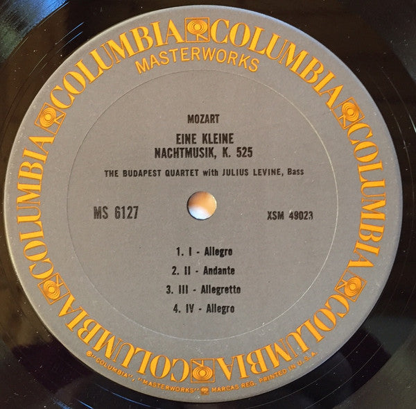 Budapest String Quartet - Mozart: Quintet For Clarinet And Strings In A Major/Eine Kleine Nachtmusik - LP