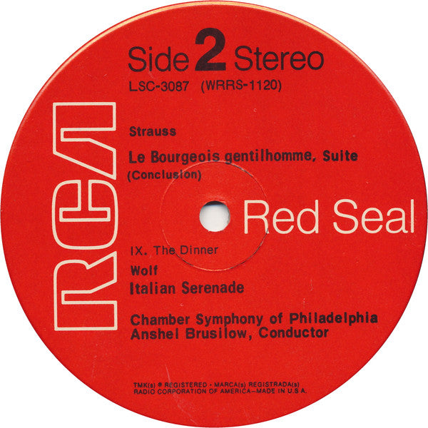 Strauss*, Wolf*, Chamber Symphony Of Philadelphia, Anshel Brusilow - Le Bourgeois Gentilhomme / Italian Serenade - LP