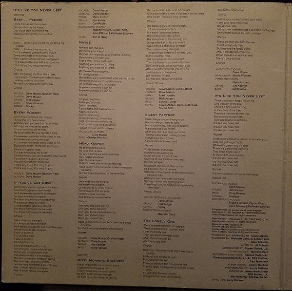 Dave Mason - It's Like You Never Left - LP