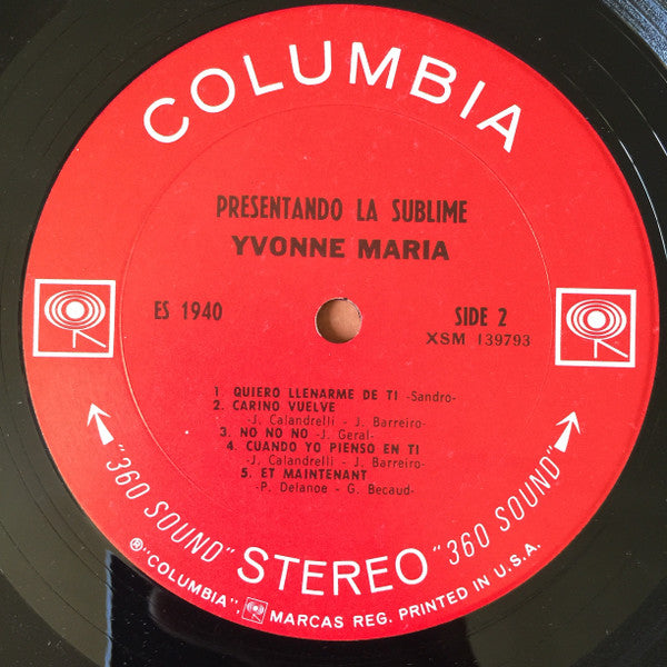 Yvonne Maria - Presentando La Sublime - LP