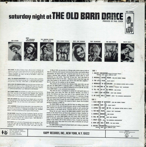Various - Saturday Night At The Old Barn Dance - LP