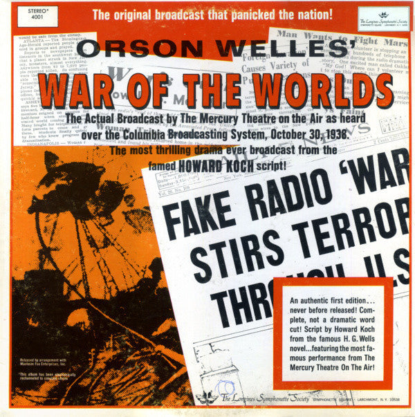Orson Welles - War Of The Worlds - LP