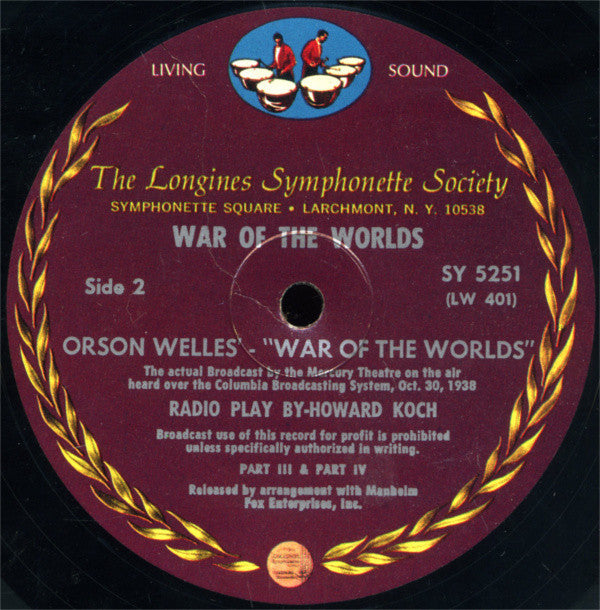 Orson Welles - War Of The Worlds - LP