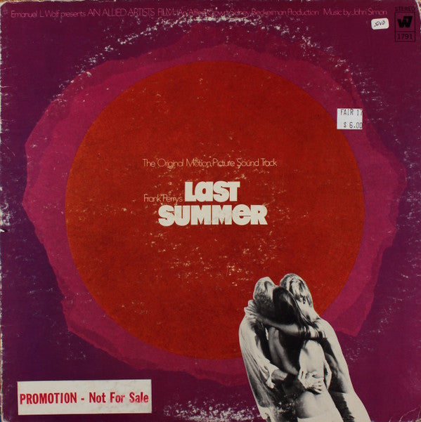 John Simon - Last Summer - The Original Motion Picture Soundtrack - LP