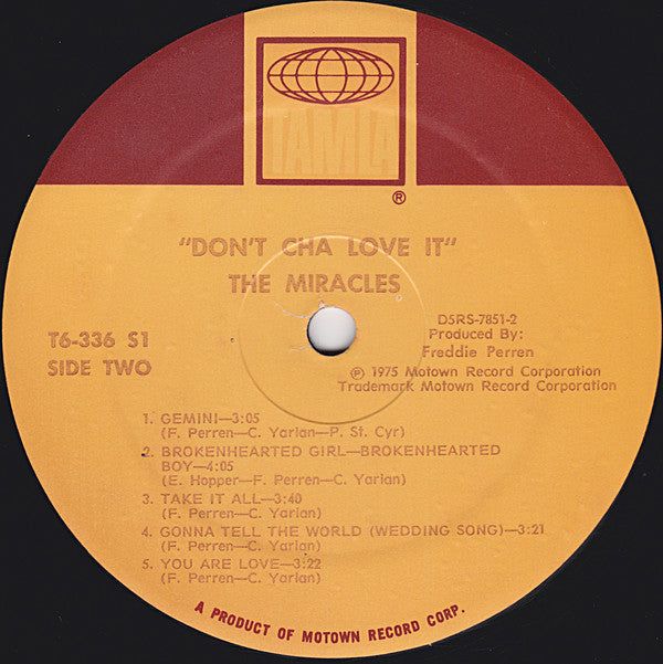 The Miracles - Don't Cha Love It - LP